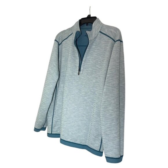 Tommy Bahama Men Blue Quarter Zip Switch It Up Reversible Sweatshirt Sz XXL New - Picture 5 of 12
